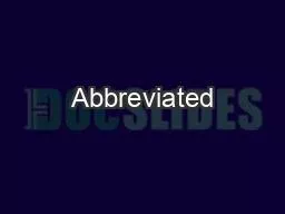 Abbreviated