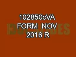 102850cVA FORM  NOV 2016 R