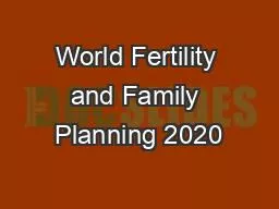 World Fertility and Family Planning 2020
