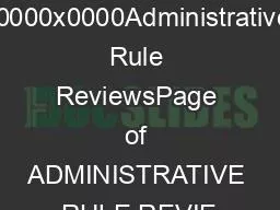 x0000x0000Administrative Rule ReviewsPage of ADMINISTRATIVE RULE REVIE