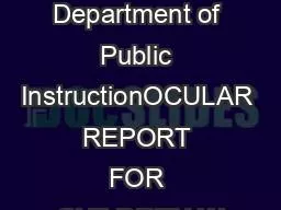 Wisconsin Department of Public InstructionOCULAR REPORT FOR CHILDREN W