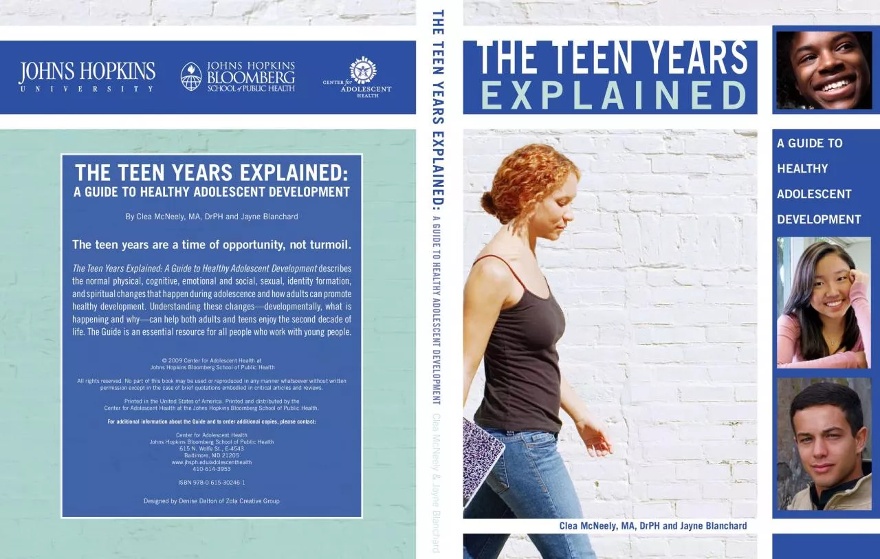 PDF-By Clea McNeely MA DrPH and Jayne BlanchardThe teen years are a time o