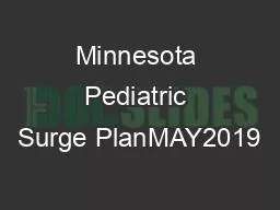 Minnesota Pediatric Surge PlanMAY2019