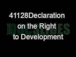 41128Declaration on the Right to Development