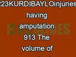 223KURDIBAYLOinjuries having amputation 913 The volume of exercise lo