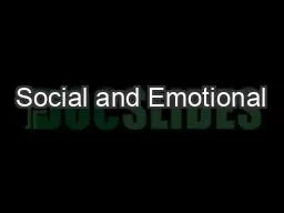 Social and Emotional