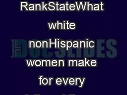RankStateWhat white nonHispanic women make for every dollar white non