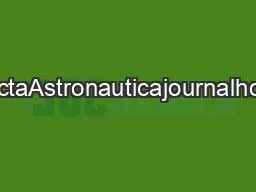 ContentslistsavailableatActaAstronauticajournalhomepagewwwelseviercom