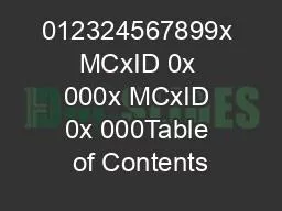 012324567899x MCxID 0x 000x MCxID 0x 000Table of Contents