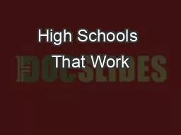 High Schools That Work