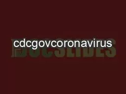 cdcgovcoronavirus