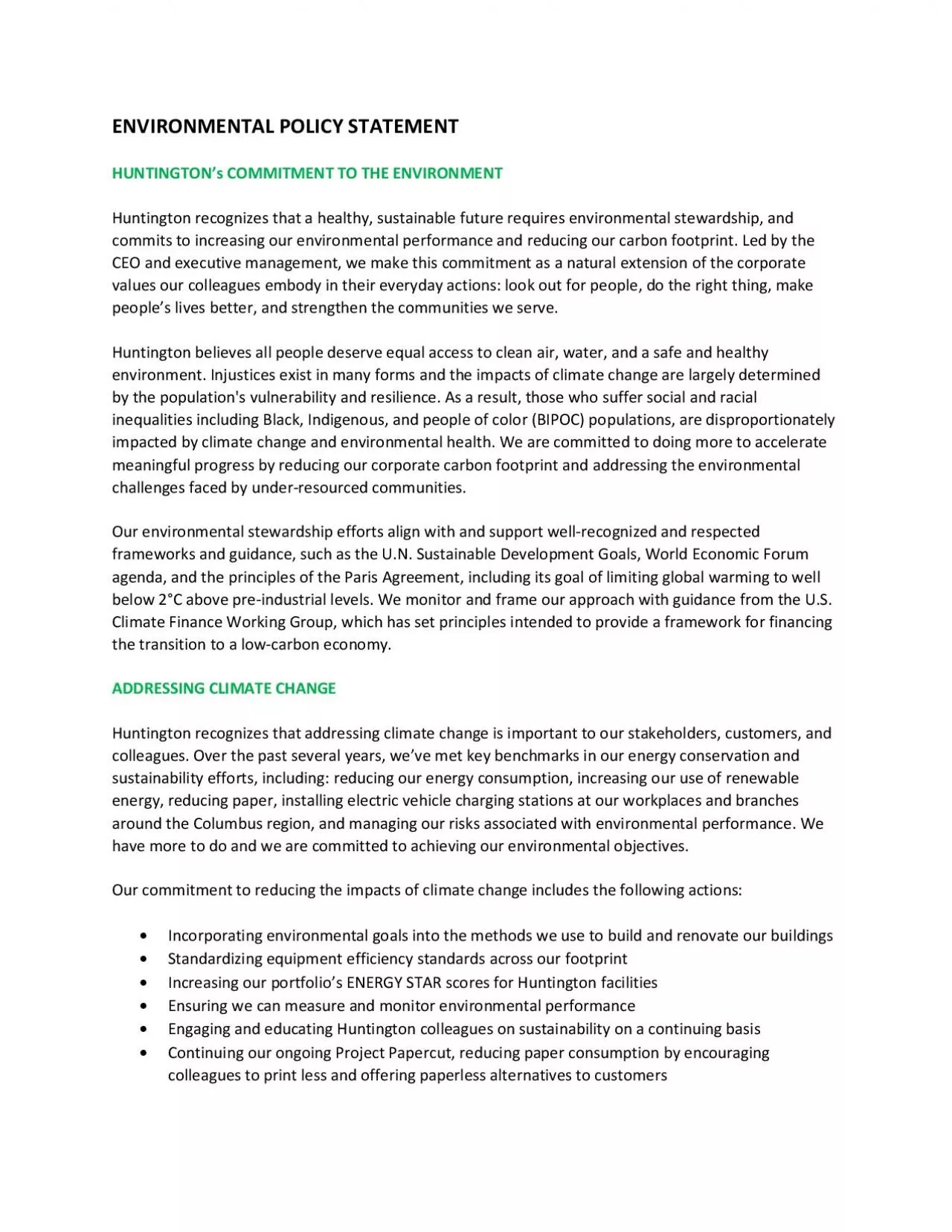 PDF-ENVIRONMENTAL POLICY STATEMENTHUNTINGTON146s COMMITMENT TO THE ENVIRON