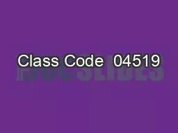 Class Code  04519