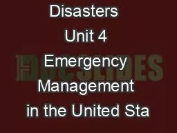 Livestock in Disasters  Unit 4 Emergency Management in the United Sta