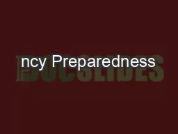 ncy Preparedness