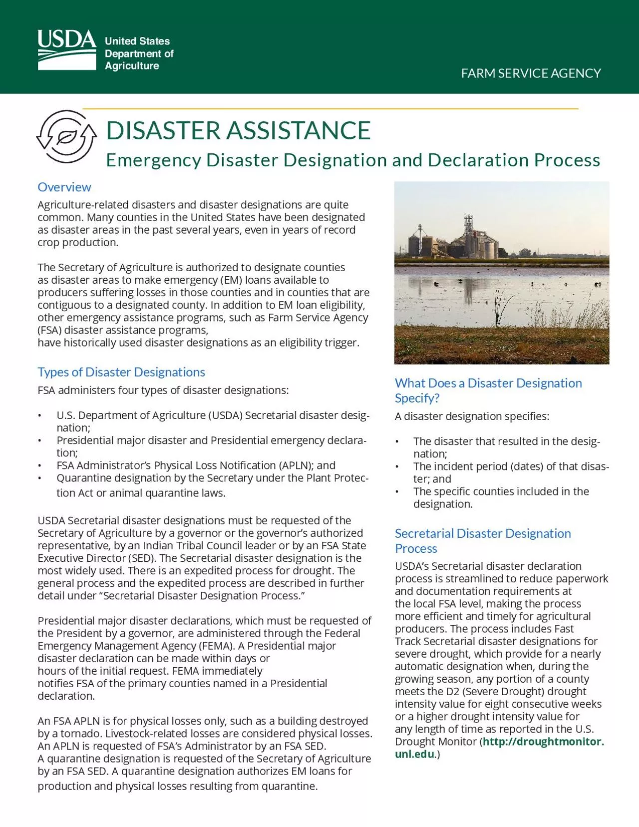 PDF-Agriculturerelated disasters and disaster designations are quite