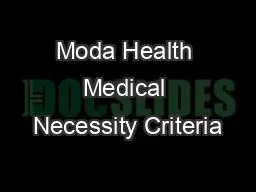 Moda Health Medical Necessity Criteria