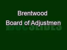 Brentwood Board of Adjustmen