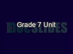 Grade 7 Unit