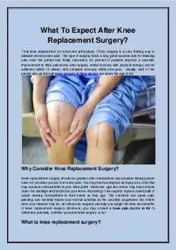 What To Expect After Knee Replacement Surgery?