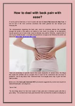 How to deal with back pain with ease?