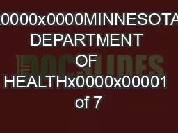 x0000x0000MINNESOTA DEPARTMENT OF HEALTHx0000x00001 of 7