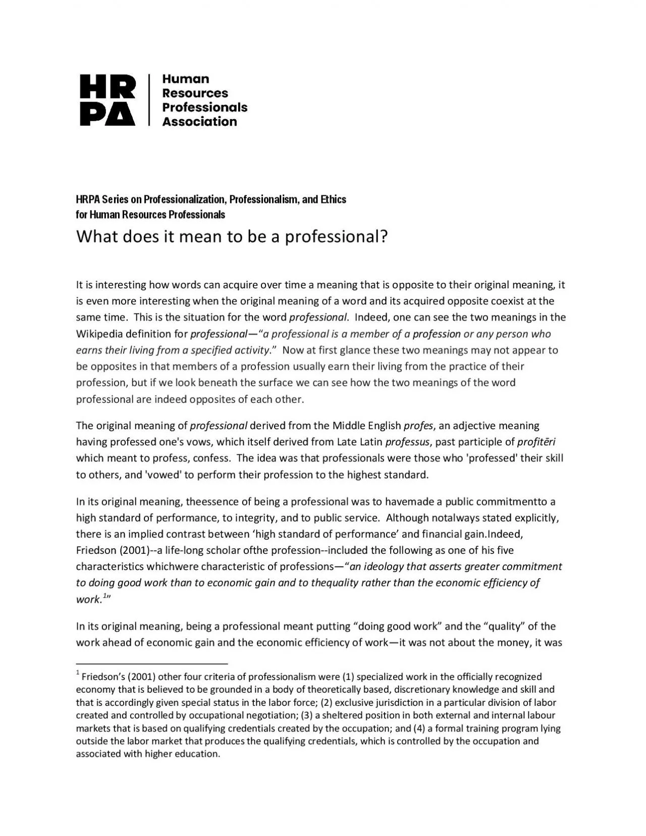 PDF-HRPA Series on Professionalization Professionalism and Ethicsfor Human