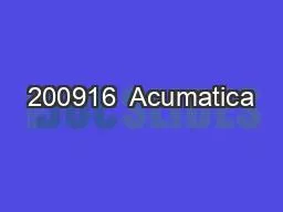 200916  Acumatica