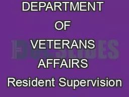 PDF-US DEPARTMENT OF VETERANS AFFAIRS Resident Supervision