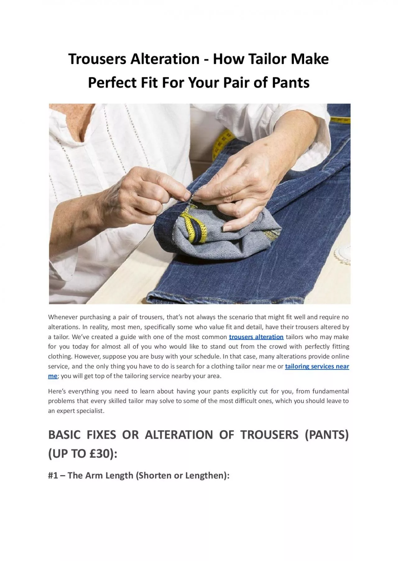 PDF-Trousers Alteration - How Tailor Make Perfect Fit For Your Pair of Pants