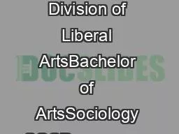 PDF-IUPUC Division of Liberal ArtsBachelor of ArtsSociology SOCDegree requ