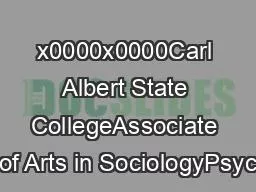 PDF-x0000x0000Carl Albert State CollegeAssociate of Arts in SociologyPsyc