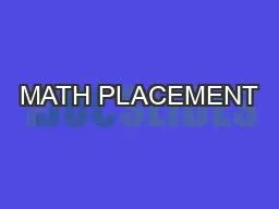 PDF-MATH PLACEMENT