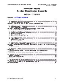 Introduction to the Position Classification Standards TS134 July 1995