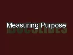 Measuring Purpose
