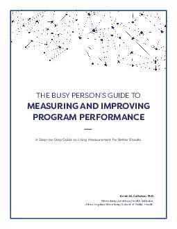 THE BUSY PERSON146S GUIDE TOMEASURING AND IMPROVING PROGRAM PERFORMANC