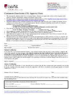 Continuous Enrollment CE Approval Form 