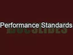 Performance Standards