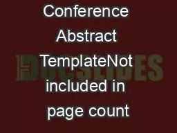 2010 SREE Conference Abstract TemplateNot included in page count