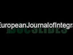 ContentslistsavailableatEuropeanJournalofIntegrativeMedicinejournalhom