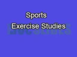 Sports  Exercise Studies
