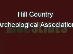 Hill Country Archeological Association