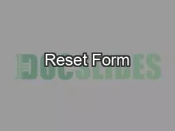 Reset Form