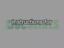Instructions for