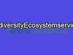 MultifunctionalityandbiodiversityEcosystemservicesintemperaterainfores