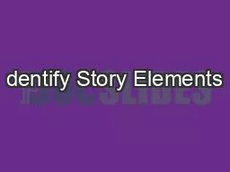 PDF-dentify Story Elements