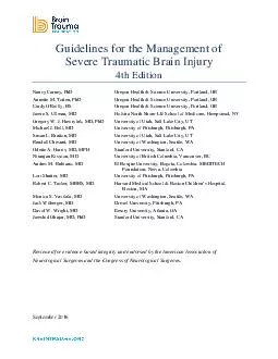 Guidelines for the Management ofSevere Traumatic Brain Injury