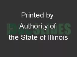 Printed by Authority of the State of Illinois