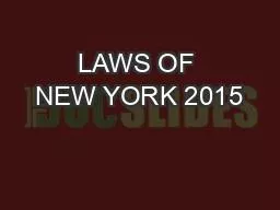 LAWS OF NEW YORK 2015