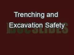 Trenching and Excavation Safety